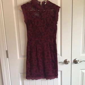 Burgundy lace dress